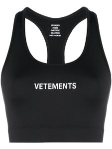 VETEMENTS brassière de sport à dos nageur - Noir