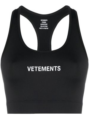 VETEMENTS brassière de sport à dos nageur - Noir