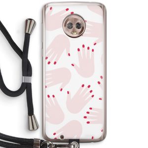 Hands pink: Motorola Moto G6 Transparant Hoesje met koord