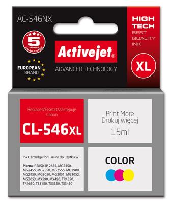 Activejet AC-546NX printerinkt voor Canon, vervanging Canon CL-546XL; Supreme; 15 ml; kleur, cyaan, magenta, geel