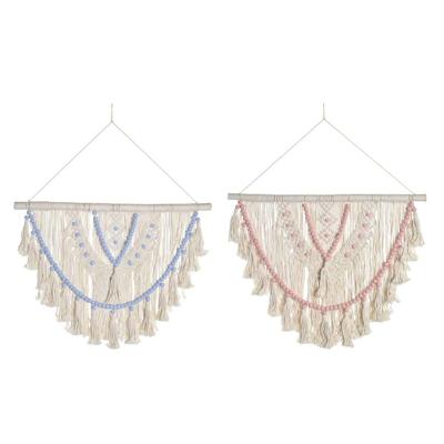 Wanddecoratie DKD Home Decor 70 x 3 x 85 cm Blauw Roze Crème (2 Stuks)