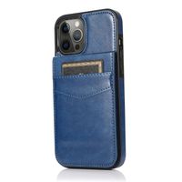iPhone 12 Mini hoesje - Backcover - Pasjeshouder - Portemonnee - Kunstleer - Donkerblauw