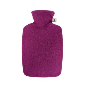 Warmwaterkruik met vilt-look hoes fuchsia roze 2 liter   -