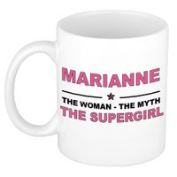 Naam cadeau mok/ beker Marianne The woman, The myth the supergirl 300 ml   - - thumbnail