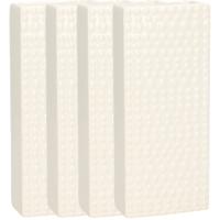 Waterverdamper - 4x - creme wit - keramiek - 400 ml - radiatorbak luchtbevochtiger - 7,4 x 17,7 cm