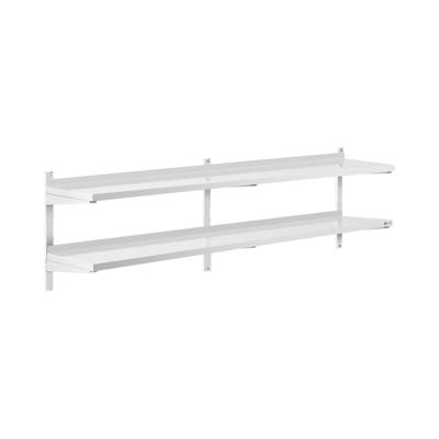 Wandrek van roestvrij staal - 2 planken - 40 x 200 cm