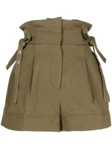 3.1 Phillip Lim short en lin mélangé à taille froncée - Vert