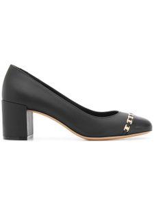 Ferragamo escarpins à bout contrastant - Noir