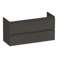 Brauer Joy - Onderkast Ondiep - 100 cm - met 2 Softclose Lades Greeploos en 1 Sifon Uitsparing - Timber Anthracite