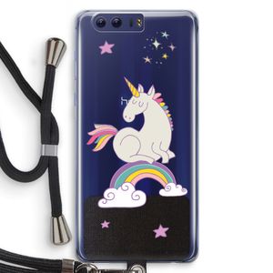 Regenboog eenhoorn: Honor 9 Transparant Hoesje met koord