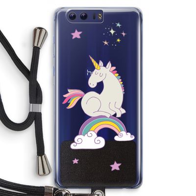 Regenboog eenhoorn: Honor 9 Transparant Hoesje met koord