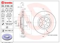 Remschijf BREMBO, Remschijftype: Binnen geventileerd, u.a. für Fiat, Alfa Romeo, Lancia