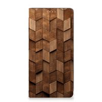 Book Wallet Case voor Samsung Galaxy S23 Wooden Cubes - thumbnail