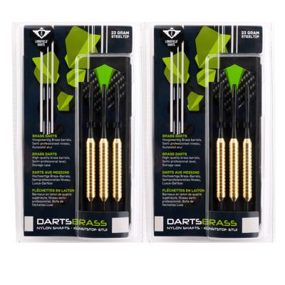 Longfield darts dartpijlen - 6x - messing - 23 gram - incl. etui - darten - sport en spel