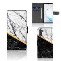 Samsung Galaxy Note 10 | Bookcase | Marmer Wit Zwart - Origineel Cadeau Man