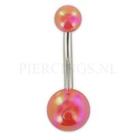 Navelpiercing acryl parelmoer rood