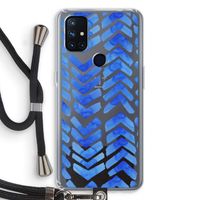 Blauwe pijlen: OnePlus Nord N10 5G Transparant Hoesje met koord
