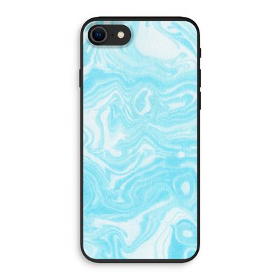 Waterverf blauw: iPhone SE 2020 Biologisch afbreekbaar hoesje