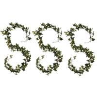 Mica Decorations klimop Hedera - 3x - hangplant/slinger - 180 cm - groen - Kunstplanten