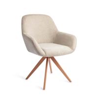 Jesper Home Draaibare Eetkamerstoel 'Kushi' Turn Peach, kleur Ivory Ivy