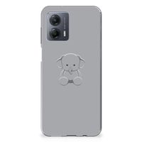 Motorola Moto G53 Telefoonhoesje met Naam Grijs Baby Olifant - thumbnail