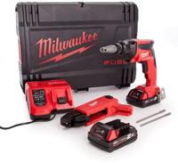 Milwaukee m18 fsgc-202x gipsplaatschroevendraaier met opzetstuk 18v 2.0ah li-ion - 4933459199