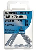 M.schroef moer ck m5x70mm 5st - Deltafix