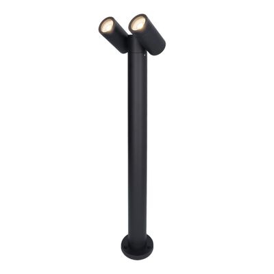 HOFTRONIC™ Aspen double LED sokkellamp 60cm - Kantelbaar - incl. 2x GU10 - 4000K Neutraal wit- IP65- Zwart - Buitenlamp geschikt als padverlichting