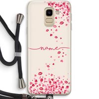 Hartjes en kusjes: Samsung Galaxy J6 (2018) Transparant Hoesje met koord