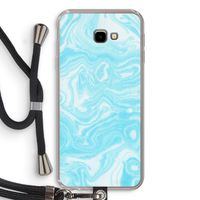Waterverf blauw: Samsung Galaxy J4 Plus Transparant Hoesje met koord