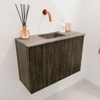 Toiletmeubel Mondiaz Joya Dlux | 60 cm | Meubelkleur Shadow | Faye wastafel Oza Wasbak Midden | Zonder kraangat(en)