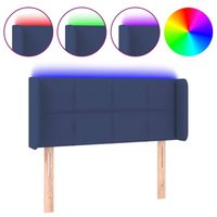 vidaXL Hoofdbord LED 93x16x78/88 cm stof blauw