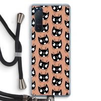 Kat: Sony Xperia 5 II Transparant Hoesje met koord Kat: Sony Xperia 5 II Transparant Hoesje met koord