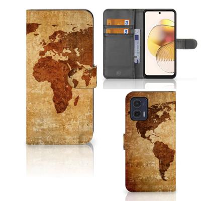 Motorola Moto G73 | Flip Cover | Wereldkaart