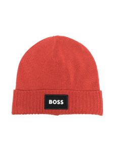 BOSS Kidswear bonnet à logo brodé - Orange