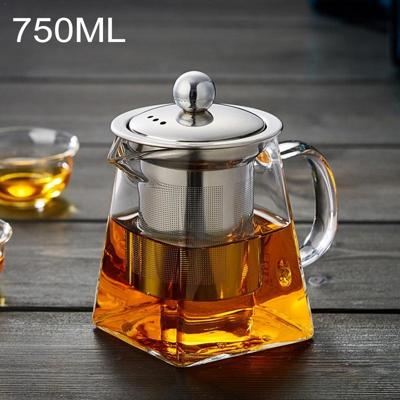 Roestvrijstaal duidelijk hittebestendig glas filter thee pot capaciteit: 750ml