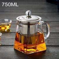 Roestvrijstaal duidelijk hittebestendig glas filter thee pot capaciteit: 750ml