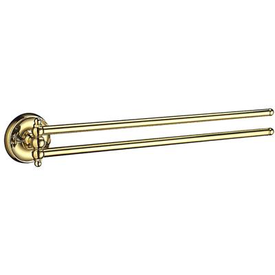 Smedbo Villa Handdoekhouder - 44x4x7cm - dubbel - draaibaar - messing V226