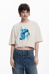 Fruitige pofmouw T-shirt - WHITE - M