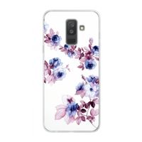 Waterverf bloemen: Samsung Galaxy A6 Plus (2018) Transparant Hoesje