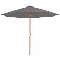 VidaXL Parasol met houten paal 300 cm antraciet