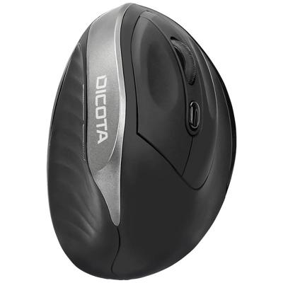 Dicota RELAX Ergonomische muis Draadloos Optisch Zwart 5 Toetsen 800 dpi, 1200 dpi, 1600 dpi Ergonomisch