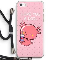 Love You A Lotl: iPhone 5 / 5S / SE Transparant Hoesje met koord