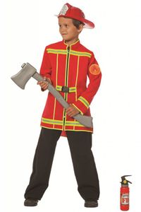 Brandweerjas kind 1-delig rood