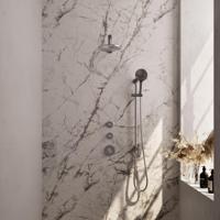 Brauer Brushed Edition Thermostatische Regendoucheset Inbouw - Hoofddouche 20 cm - Rechte Wandarm - Handdouche 3 Standen - Doucheslang - Geintegreerde Glijstang - Rvs