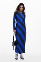 Gestreepte midi-jurk - BLUE - XL