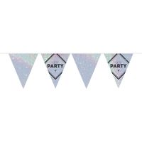 Lets party holografische feest versiering vlaggenlijn 10 meter   -