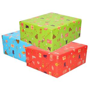 Rollen inpakpapier/cadeaupapier - 6x stuks - Sinterklaas - 250 x 70 cm - papier - 3 kleuren