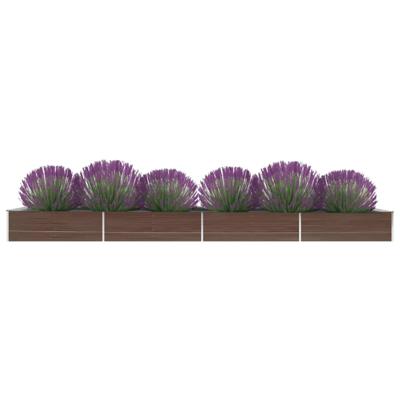 Plantenbak verhoogd 600x80x45 cm gegalvaniseerd staal bruin