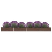 Plantenbak verhoogd 600x80x45 cm gegalvaniseerd staal bruin